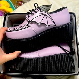 demonia creeper- 205 size 11 lavender vegan leather